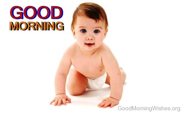 Blue Eyes Cute Baby With Good Morning