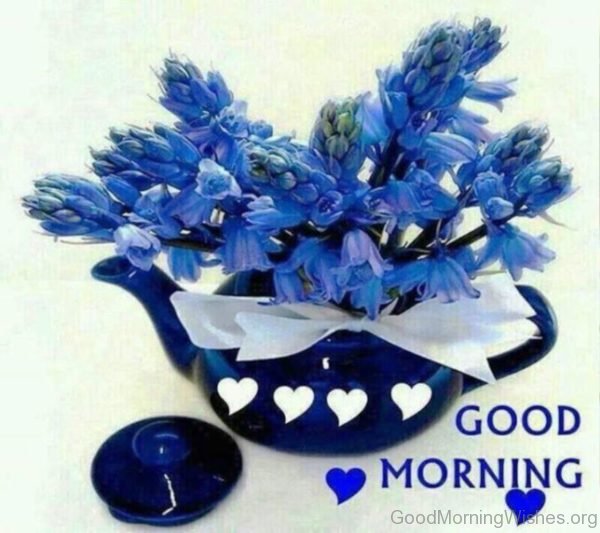 Good Morning With Blue Flowers 1