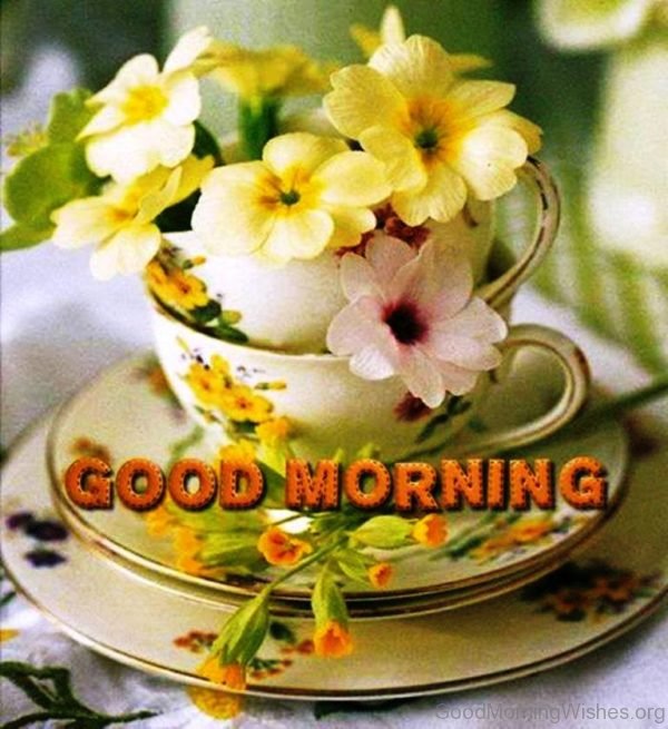 Good Morning With Fresh Flowers Image