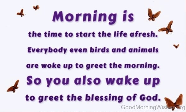 Morning Is The Time To Start The Life Afresh