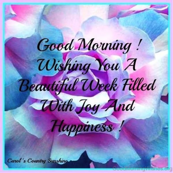 Good Morning Wishing You A Beautiful Week Filled With Joy And Happiness