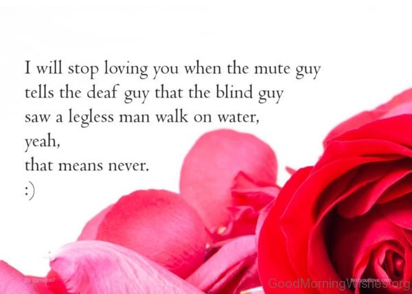 I Will Stop Loving You When The Mute Guy