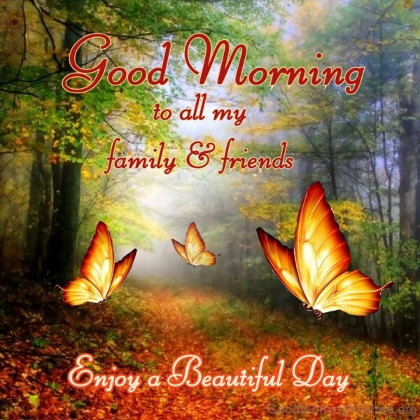 Family And Friend Butterfly Good Morning Image