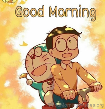 Good Morning Doraemon On Cycle Photo