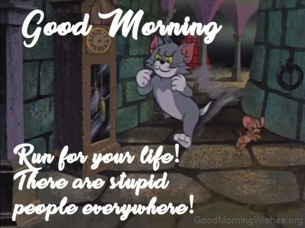 Good Morning Tom And Jerry Run For Your Life Image