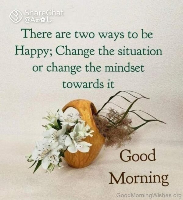 There Are To Ways To Be Happy Change The Situation Or Change The Mind Set Towards It Status