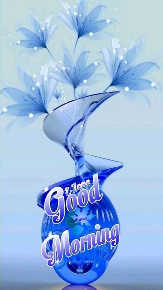30+ Good Morning Blue Flower Wishes - Good Morning Wishes