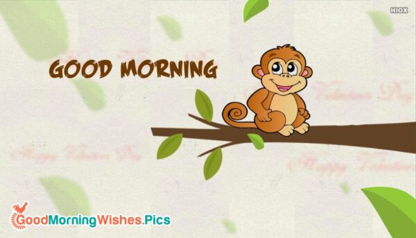 Good Morning Wishes Cute Monkey